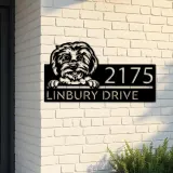 Custom Metal Maltese dog Cute puppy Metal Address Sign House number Hanging Address Plaque Yard Sign Outdoor decor