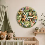 Enchanted Woodland Animals Kids Room Wall Clock
