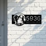 Custom Metal Golf club Golfer Metal Address Sign, House number, Outdoor Number Signage, Yard Sign Address Plate