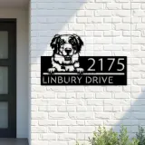 Custom Metal Australian Shepherd dog puppy Metal Address Sign House number Hanging Address Plaque Yard Sign Outdoor decor