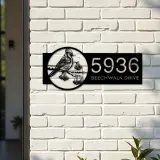 Custom Metal Blue jay bird Metal Address Sign Custom Hanging Address Plaque House number Yard Sign Outdoor Sign