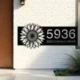 Custom Metal Sunflower Metal Address Sign, House number, Outdoor Number Signage, Yard Sign Address Plate