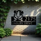 Custom Metal Peeking Guinea pig cute pet Metal Address Sign, House number, Outdoor Number Signage, Yard Sign Address Plate