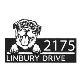 Custom Metal Rottweiler dog Puppy Metal Address Sign House number Hanging Address Plaque Yard Sign Outdoor decor