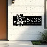 Custom Metal Cinema movie camera Metal Address Sign Custom House number Hanging Address Plaque Yard Sign Outdoor