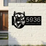 Custom Metal Deer forest wild life Metal Address Sign, House number, Outdoor Number Signage, Yard Sign Address Plate