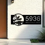 Custom Metal Northern cardinal bird Metal Address Sign, House number, Outdoor Number Signage, Yard Sign Address Plate