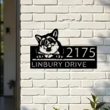 Custom Metal Peeking Fox Wild animal wildlife Metal Address Sign, House number, Outdoor Number Signage, Yard Sign Address Plate