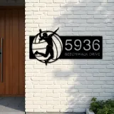 Custom Metal Female volleyball player Metal Address Sign, House number, Outdoor Number Signage, Yard Sign Address Plate