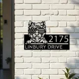 Custom Metal West Highland White Terrier dog Metal Address Sign House number Hanging Address Plaque Yard Sign Outdoor decor