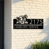 Custom Metal Peeking Lion Cub Wild animal wildlife Metal Address Sign, House number, Outdoor Number Signage, Yard Sign Address Plate