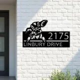 Custom Metal Peeking Calf farm animal ranch Metal Address Sign, House number, Outdoor Number Signage, Yard Sign Address Plate