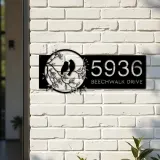 Custom Metal Birds couple Metal Address Sign, House number, Outdoor Number Signage, Yard Sign Address Plate