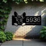 Custom Metal Sphynx Cute peeking cat kitten Metal Address Sign, House number, Outdoor Number Signage, Yard Sign Address Plate
