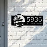 Custom Metal Northern cardinal bird Metal Address Sign, House number, Outdoor Number Signage, Yard Sign Address Plate