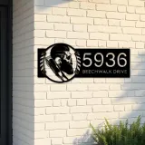 Custom Metal Barber shop hair dresser salon Metal Address Sign Custom House number Hanging Address Plaque Yard Sign Outdoor