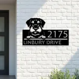 Custom Metal Standard Schnauzer dog Puppy Metal Address Sign House number Hanging Address Plaque Yard Sign Outdoor decor