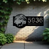Custom Metal Deer in Woodland wild life Metal Address Sign, House number, Outdoor Number Signage, Yard Sign Address Plate