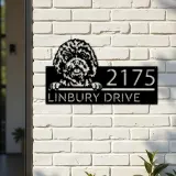 Custom Metal Cavapoo dog Cute Puppy Metal Address Sign House number Hanging Address Plaque Yard Sign Outdoor decor