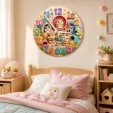 Playful Hamsters Kids Room Wall Clock