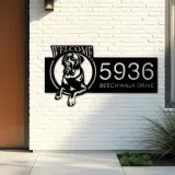 Custom Metal Cane Corso dog cute puppy welcome Metal Address Sign House number Hanging Address Plaque Yard Sign Outdoor decor