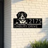 Custom Metal Berne cattle dog Puppy Metal Address Sign House number Hanging Address Plaque Yard Sign Outdoor decor