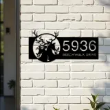 Custom Metal Deer couple Metal Address Sign, House number, Outdoor Number Signage, Yard Sign Address Plate