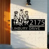 Custom Metal Meercat Safari Wild Life Metal Address Sign, House number, Outdoor Number Signage, Yard Sign Address Plate