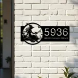 Custom Metal Halloween Cute flying witch Metal Address Sign Custom House number Hanging Address Plaque Yard Outdoor Sign