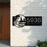 Custom Metal Rusted Wine barrel glasses grapes Metal Address Sign, House number, Outdoor Number Signage, Yard Sign Address Plate