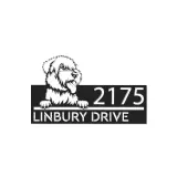 Custom Metal Wheaten Terrier dog Puppy Metal Address Sign House number Hanging Address Plaque Yard Sign Outdoor decor