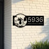 Custom Metal Camping outdoor campfire Metal Address Sign, House number, Outdoor Number Signage, Yard Sign Address Plate