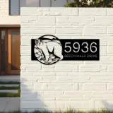 Custom Metal Polar Bear Wild animal wildlife Metal Address Sign, House number, Outdoor Number Signage, Yard Sign Address Plate
