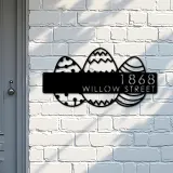 Custom Metal Easter eggs Metal Address Sign, House number, Outdoor Number Signage, Yard Sign Address Plate