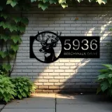 Custom Metal Deer head Metal Address Sign, House number, Outdoor Number Signage, Yard Sign Address Plate