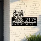 Custom Metal Westie Dog Cute puppy Metal Address Sign House number Hanging Address Plaque Yard Sign Outdoor decor