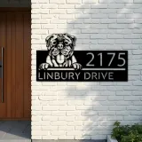 Custom Metal Mastiff dog Cute puppy Metal Address Sign House number Hanging Address Plaque Yard Sign Outdoor decor