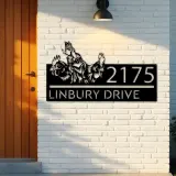 Custom Metal Chickens farmhouse ranch Metal Address Sign, House number, Outdoor Number Signage, Yard Sign Address Plate