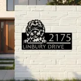 Custom Metal Old English Sheepdog Cute puppy Metal Address Sign House number Hanging Address Plaque Yard Sign Outdoor decor