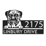Custom Metal Bullmastiff dog cute puppy Metal Address Sign House number Hanging Address Plaque Yard Sign Outdoor decor