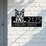 Custom Metal Red Heeler Dog Cute puppy Metal Address Sign House number Hanging Address Plaque Yard Sign Outdoor decor