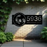 Custom Metal Bicep Muscle Gym bodybuilding Metal Address Sign, House number, Outdoor Number Signage, Yard Sign Address Plate