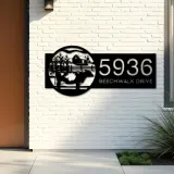 Custom Metal Cow Farm house Ranch Metal Address Sign, House number, Outdoor Number Signage, Yard Sign Address Plate