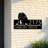 Custom Metal Dachshund dog Puppy Metal Address Sign House number Hanging Address Plaque Yard Sign Outdoor decor