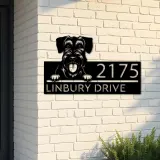 Custom Metal Giant Schnauzer dog Puppy Metal Address Sign House number Hanging Address Plaque Yard Sign Outdoor decor