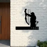 Custom Metal Bow hunting Bowhunter Archer Metal Address Sign Custom Hanging Address Plaque Yard Sign Outdoor Sign