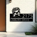 Custom Metal Cute Sloth Metal Address Sign, House number, Outdoor Number Signage, Yard Sign Address Plate