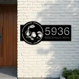 Custom Metal Bicep Muscle Gym bodybuilding Metal Address Sign, House number, Outdoor Number Signage, Yard Sign Address Plate