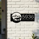 Custom Metal Horse running scene Metal Address Sign, House number, Outdoor Number Signage, Yard Sign Address Plate