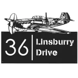 Custom Metal Airplane pilot aircraft Metal Address Sign, House number, Outdoor Number Signage, Yard Sign Address Plate